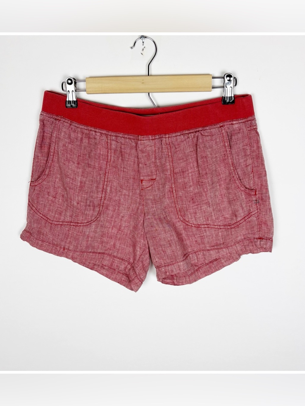 Toad&Co Linen Pull On Lina Shorts Red Size Medium